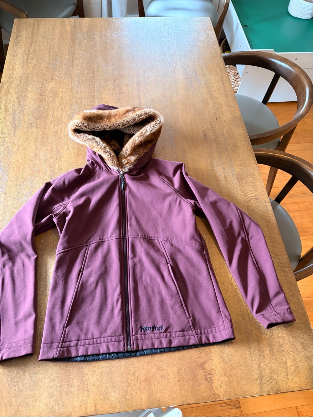 Marmot Plum Softshell Jacket with Faux-Fur Hood